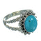 Authentic Sterling Silver Southwest Turquoise Ring Size 5-1/4 QX86005