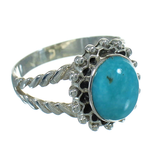 Genuine Sterling Silver Southwest Turquoise Ring Size 6-1/2 QX86008