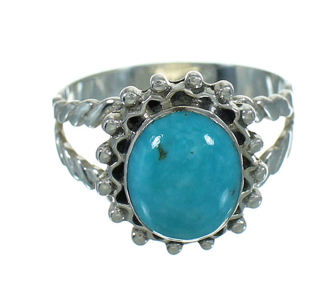 Authentic Sterling Silver Southwest Turquoise Ring Size 5-1/4 QX86005