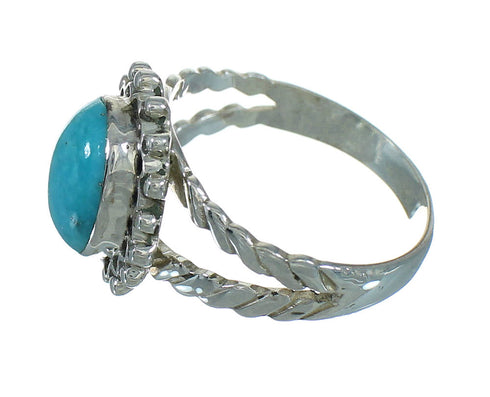 Authentic Sterling Silver Southwest Turquoise Ring Size 5-1/4 QX86005