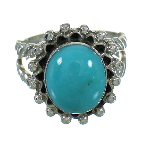 Turquoise Authentic Sterling Silver Southwestern Ring Size 4-3/4 QX86027