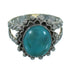 Turquoise Southwestern Silver Ring Size 8-3/4 QX86035