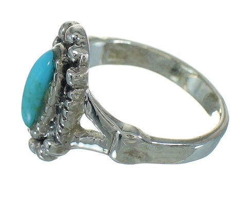 Turquoise Southwestern Genuine Sterling Silver Ring Size 6-1/4 QX86041