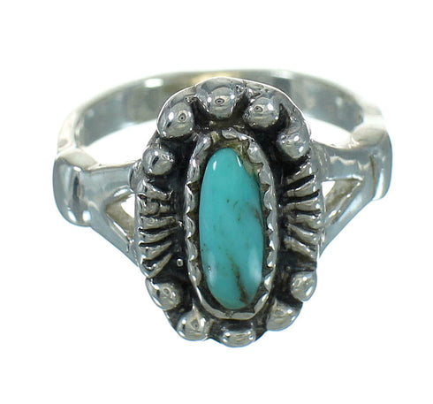 Southwestern Turquoise Authentic Sterling Silver Ring Size 4-3/4 QX86047