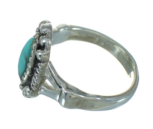 Southwest Turquoise Genuine Sterling Silver Ring Size 5-1/4 QX86048