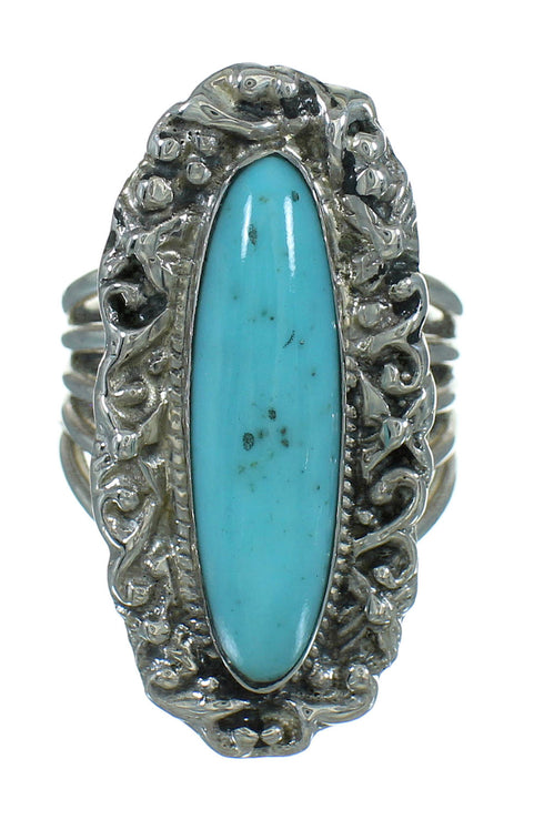 Silver Southwest Turquoise Jewelry Ring Size 8-1/4 QX86058