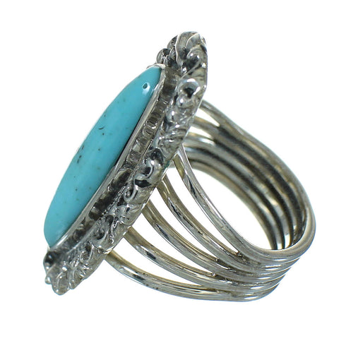Silver Southwest Turquoise Jewelry Ring Size 8-1/4 QX86058