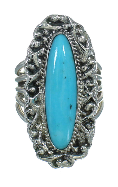 Authentic Sterling Silver Southwest Turquoise Jewelry Ring Size 5 QX86062