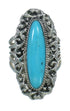 Southwest Silver Turquoise Jewelry Ring Size 8-1/4 QX86066