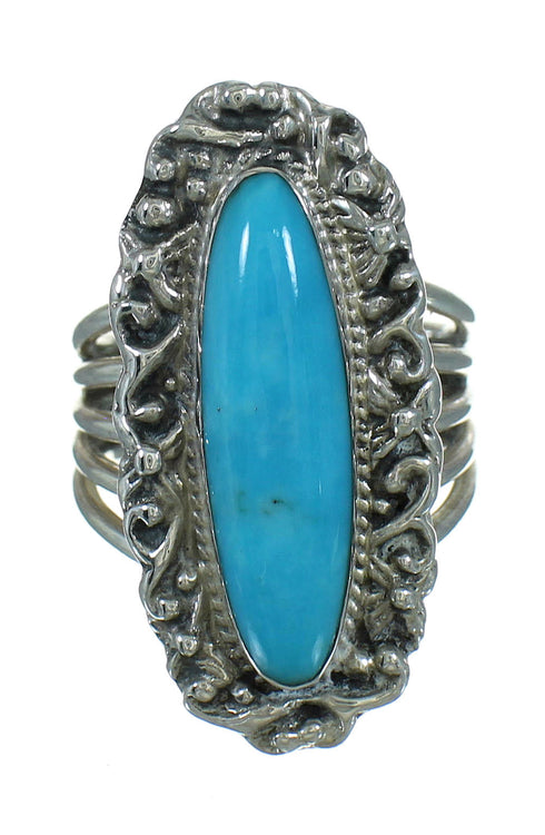 Southwest Sterling Silver Turquoise Jewelry Ring Size 5 QX86068