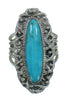 Turquoise Sterling Silver Southwest Jewelry Ring Size 6-3/4 QX86078