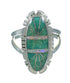 Turquoise And Opal Inlay Sterling Silver Ring Size 7-1/2 AX87527