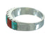Coral And Turquoise Inlay Authentic Sterling Silver Ring Size 6-1/2 AX87574