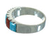 Turquoise And Coral Southwestern Sterling Silver Ring Size 8-1/2 AX87602