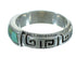 Turquoise And Opal Inlay Sterling Silver Water Wave Jewelry Ring Size 7-1/2 AX87610