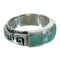 Southwestern Silver Turquoise And Opal Water Wave Ring Size 5-3/4 AX87619