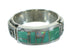 Southwestern Silver Turquoise And Opal Water Wave Ring Size 5-3/4 AX87619