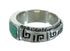 Southwestern Silver Turquoise And Opal Water Wave Ring Size 5-3/4 AX87619