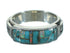 Opal And Turquoise Inlay Silver Water Wave Southwest Ring Size 5-3/4 AX87623