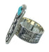 Southwest Silver Turquoise Butterfly Water Wave Ring Size 8-1/4 YX89511