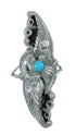 Turquoise Silver Scalloped Leaf Ring Size 8-1/2 YX89520