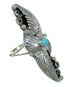 Turquoise Genuine Sterling Silver Scalloped Leaf Ring Size 6-3/4 YX89522