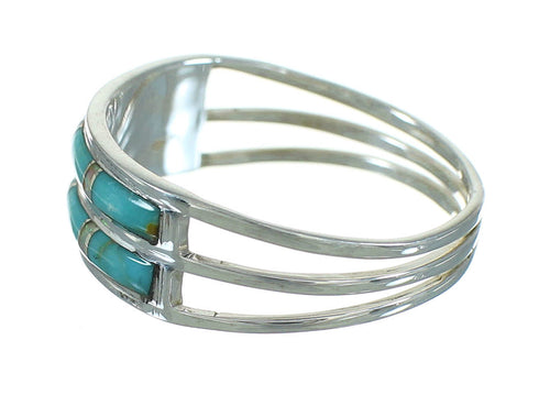 Authentic Sterling Silver Jewelry Opal And Turquoise Inlay Ring Size 5-1/2 AX90000