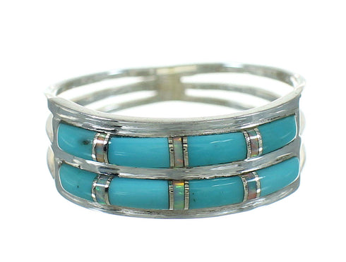 Opal And Turquoise Jewelry Genuine Sterling Silver Ring Size 5-1/2 AX90022