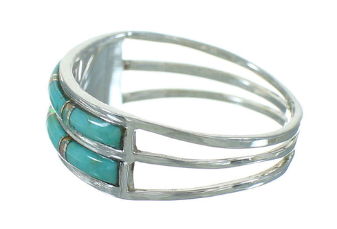 Southwestern Opal And Turquoise Authentic Sterling Silver Ring Size 4-1/2 AX90026