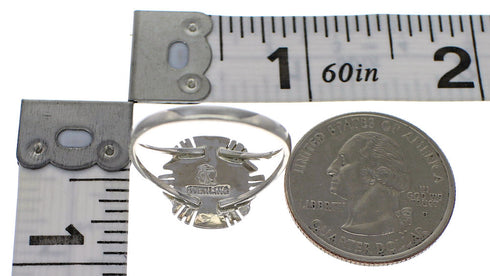 Genuine Sterling Silver Turquoise Inlay Ring Size 5-1/4 RX86118