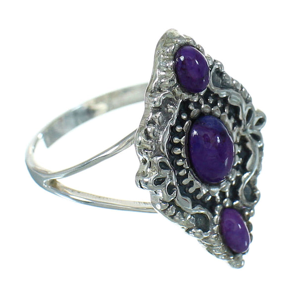 Genuine Sterling Silver Magenta Turquoise Southwest Ring Size 8-1/2 YX89845