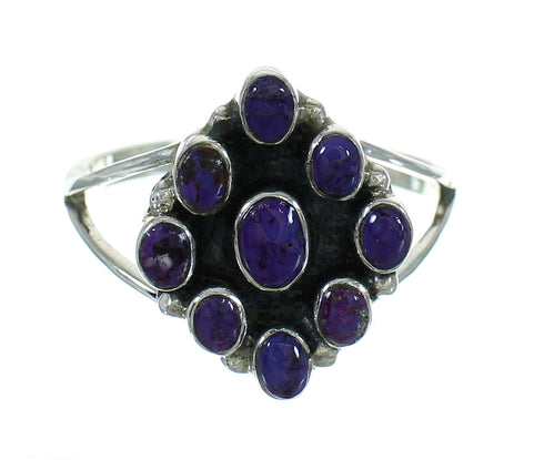 Authentic Sterling Silver Magenta Turquoise Southwestern Ring Size 4-3/4 YX89851