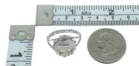 Magenta Turquoise And Sterling Silver Southwestern Ring Size 7-3/4 YX89887