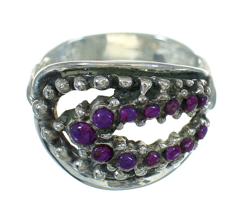 Magenta Turquoise Southwestern Silver Ring Size 7 YX89898