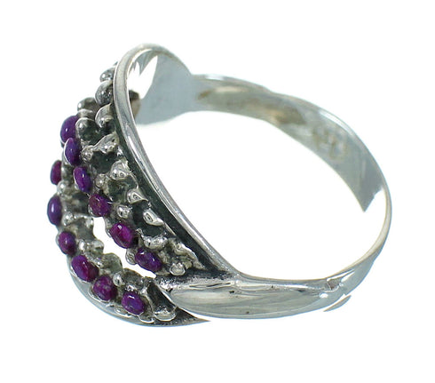 Magenta Turquoise Southwestern Silver Ring Size 7 YX89898