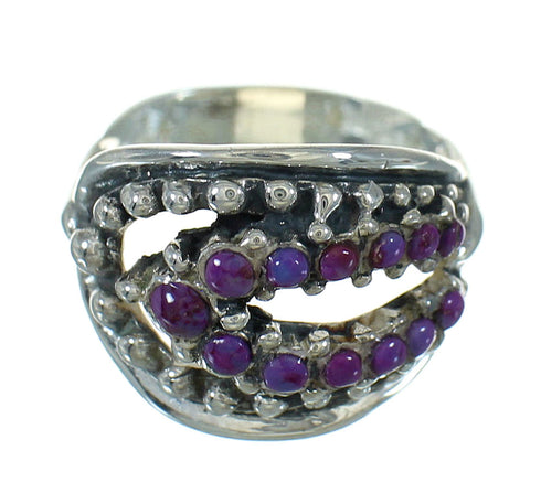 Silver Southwest Magenta Turquoise Ring Size 6-3/4 YX89911