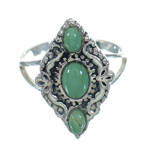 Southwest Turquoise Silver Ring Size 4-1/2 YX86595