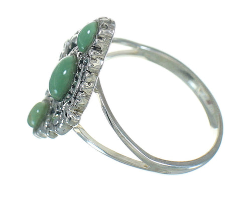 Southwest Turquoise Genuine Sterling Silver Ring Size 6-3/4 YX86603
