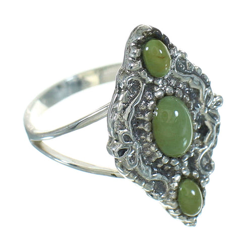 Southwest Turquoise And Genuine Sterling Silver Ring Size 6-3/4 YX86677