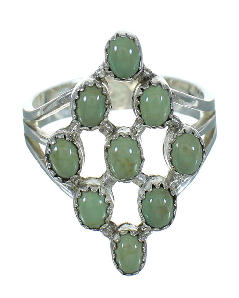 Silver And Turquoise Southwestern Ring Size 7-1/4 YX86881