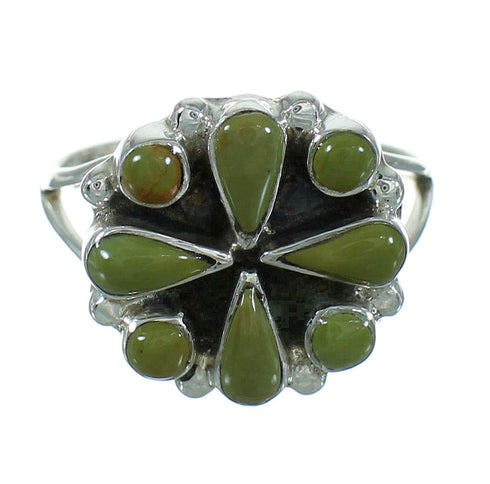 Turquoise Southwest Genuine Sterling Silver Ring Size 6-1/2 YX86991