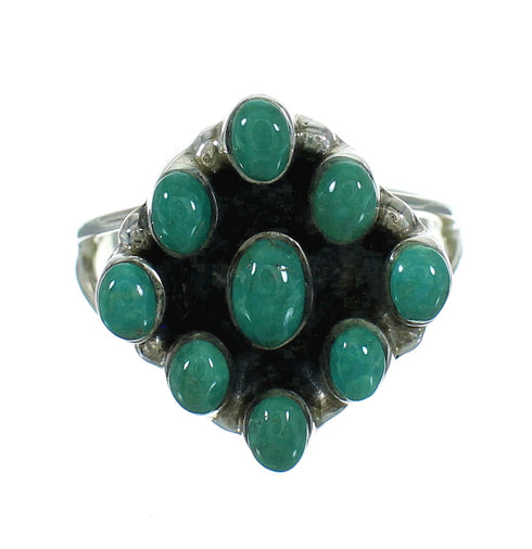 Silver Southwestern Turquoise Ring Size 6 YX87161