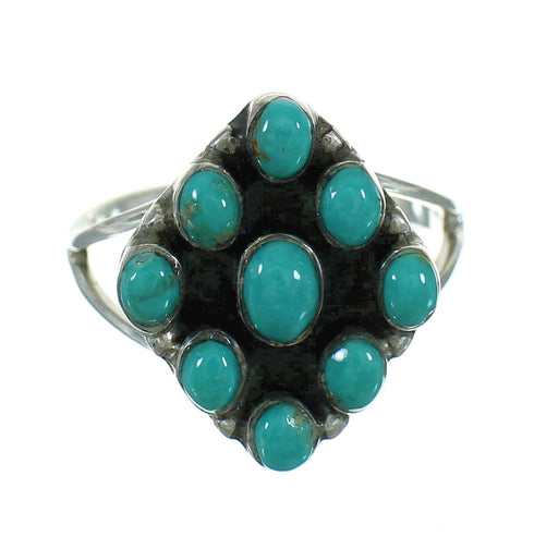 Authentic Sterling Silver Turquoise Jewelry Ring Size 7 YX87183