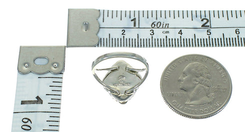 Turquoise And Authentic Sterling Silver Jewelry Ring Size 8-1/2 YX87201