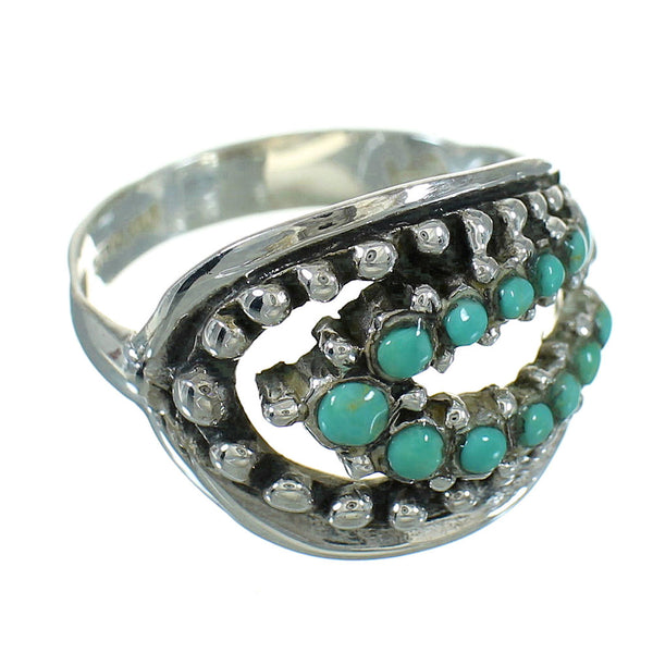 Southwest Genuine Sterling Silver Turquoise Jewelry Ring Size 7-1/4 YX87246