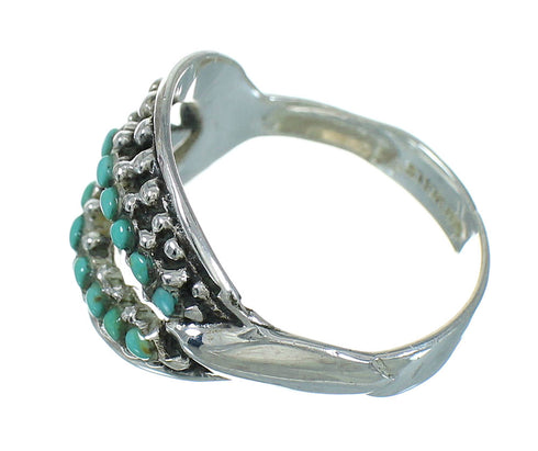 Southwest Genuine Sterling Silver Turquoise Jewelry Ring Size 7-1/4 YX87246