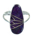 Southwest Magenta Turquoise Authentic Sterling Silver Ring Size 7-1/2 YX89459