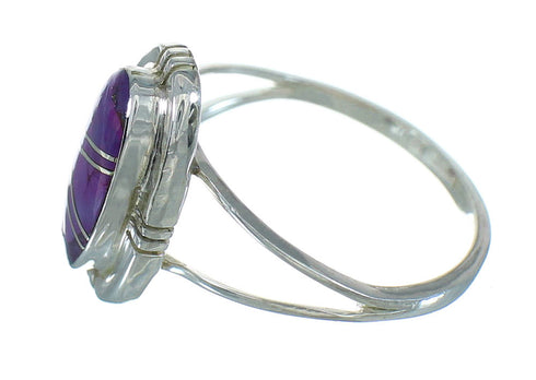 Southwestern Genuine Sterling Silver Magenta Turquoise Ring Size 6-1/2 YX89477