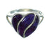 Magenta Turquoise Silver Southwest Heart Ring Size 4-3/4 YX89483