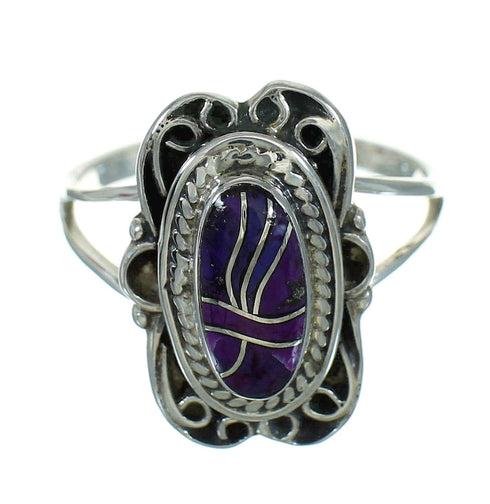Sterling Silver Magenta Turquoise Southwest Ring Size 5 YX89496
